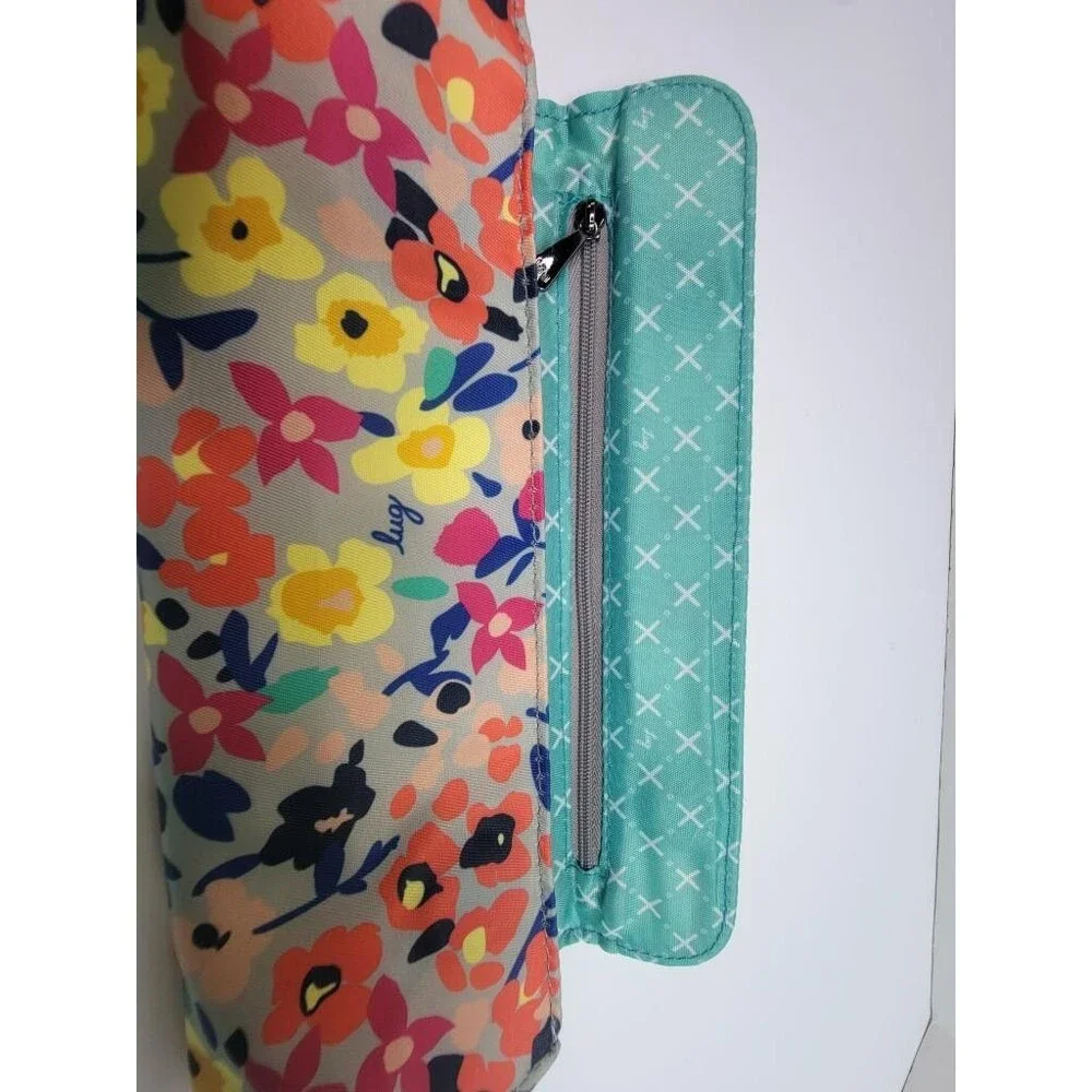 Lug Floral Makeup Brush Case Cosmetic Bag Travel Organizer Gray Yellow Pink